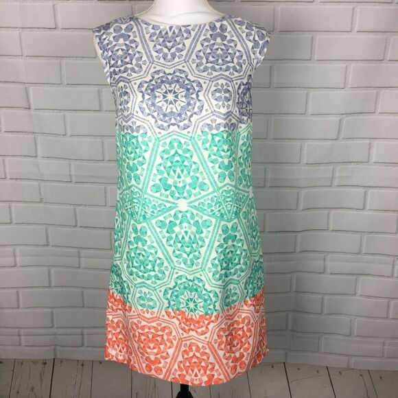 CUTE The Limited Mandala Print Cap Sleeve Shift Dress womens xs s Summer Casual - Picture 1 of 8